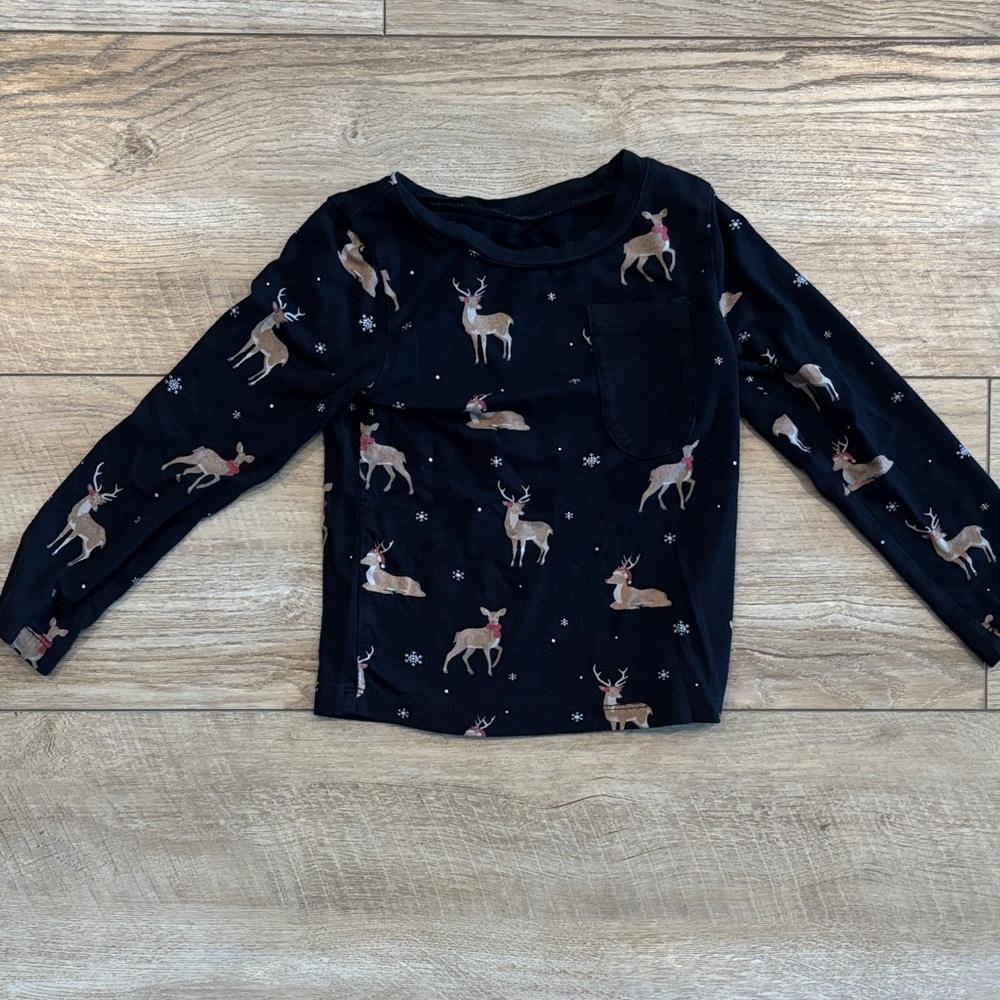 Kyte BABY Reindeer Long Sleeve Pocket Tee